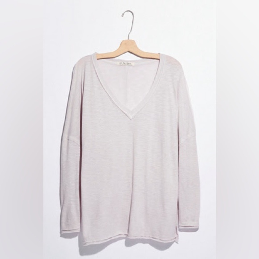 We the Free On My Mind V-Neck Top - XS, Dusted Lavender